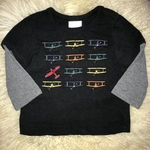 GUC Hanna Andersson airplane graphic l/s tee